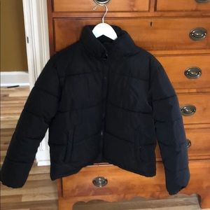 Black, Forever 21 puffer jacket.